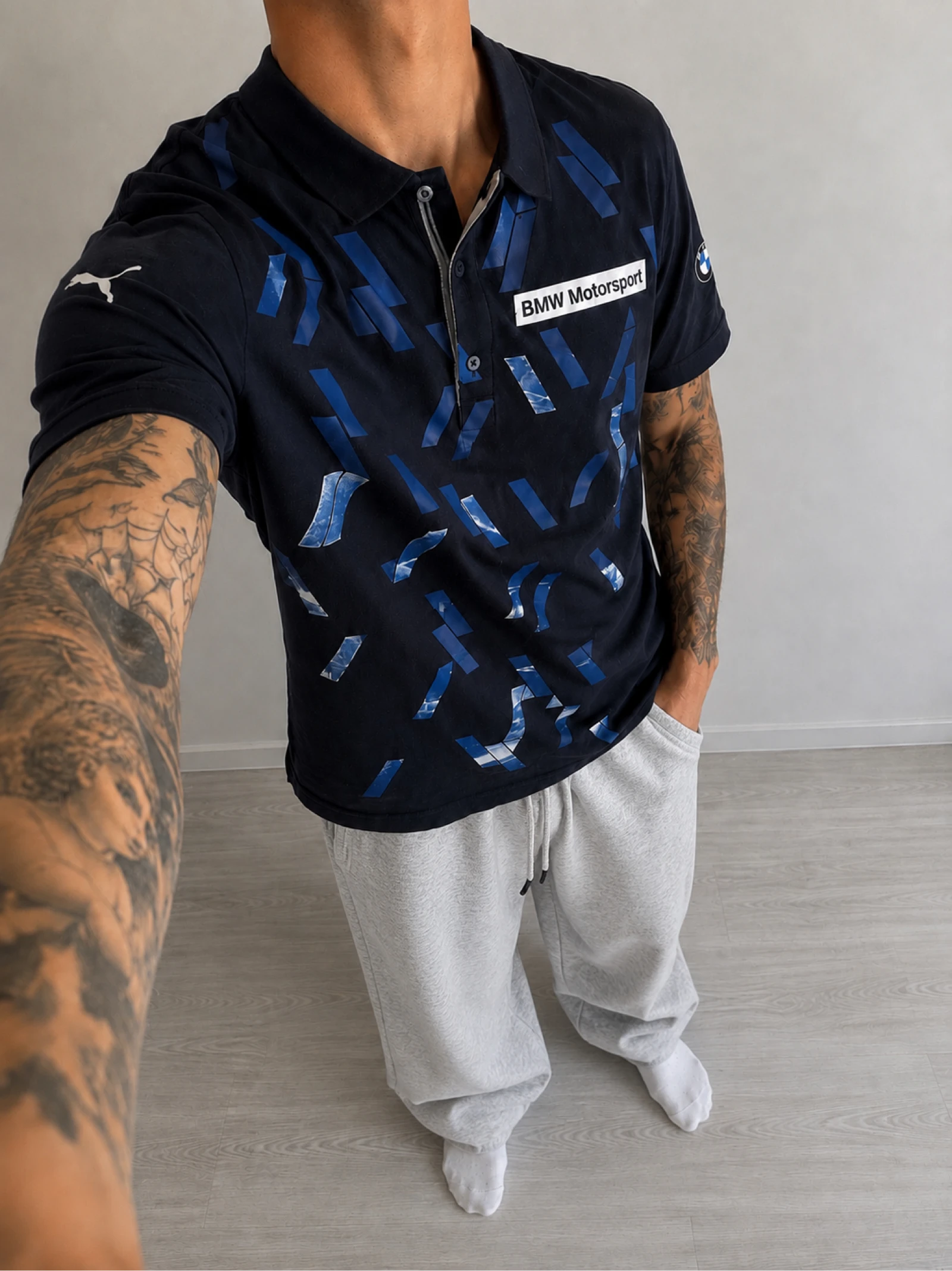 Polo Puma BMW Motorsport Homme S Bleu Marine Imprimé Racing Automobile